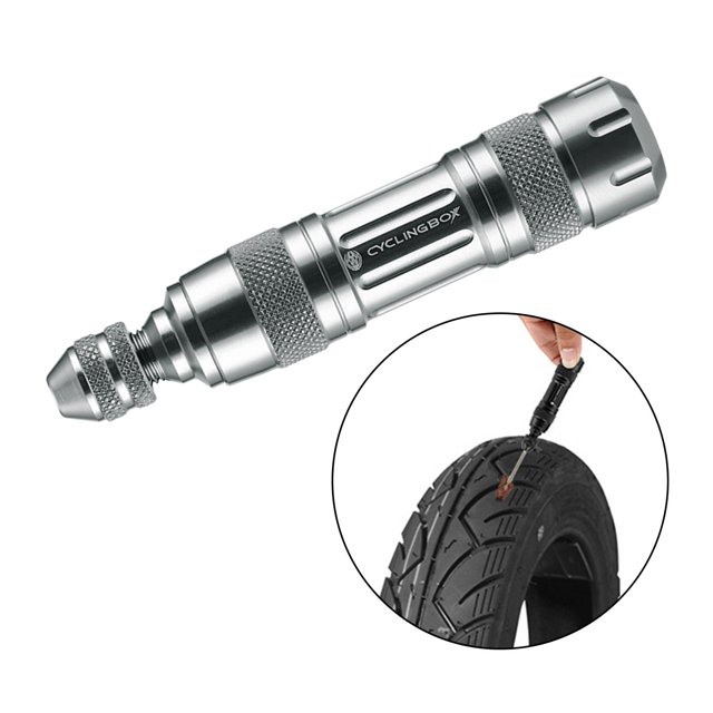 Kit paración a Prueba de de Neumáticos de Bicicletas Rápida Y de utilizar, Consta de 5 Tapones Autoadhesivos Pasadores de Inserción Plata DYNWAVEMX tiras de enchufe de reparación de neumáticos