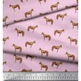 thumbnail image 3 of Soimoi Pink Japan Crepe Satin Fabric Horse & Dot Animal Print Fabric by the Yard 44 Inch Wide, 3 of 3
