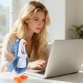 thumbnail image 2 of Hioecau Desk Goose Outfit Plush Animal Hoodie Cow Rabbit Shark Costume Desktop Goose Clothes for 7 Inches Desk Goose Figurines, 2 of 8