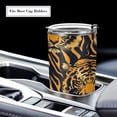 thumbnail image 5 of SKYSONIC Tiger Tumbler Stainless Steel Double Wall Vacuum Reusable Insulated Mug with Straw and Built-in Coaste for Cold and Hot Beverages, 12oz, 5 of 7