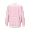 thumbnail image 4 of Unir Women's Color Block Neck Layering Sweatshirt Horizontal Stripe Oversized Rib Long Sleeve Casual Pullover Top 1PC S-XL Plus Size Friendly, 4 of 5