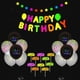 thumbnail image 1 of Decoración de fiesta fluorescente, bandera de cumpleaños fluorescente, juego de globos, tarjetas y pasteles, suministros para fiestas infantiles, 1 of 5