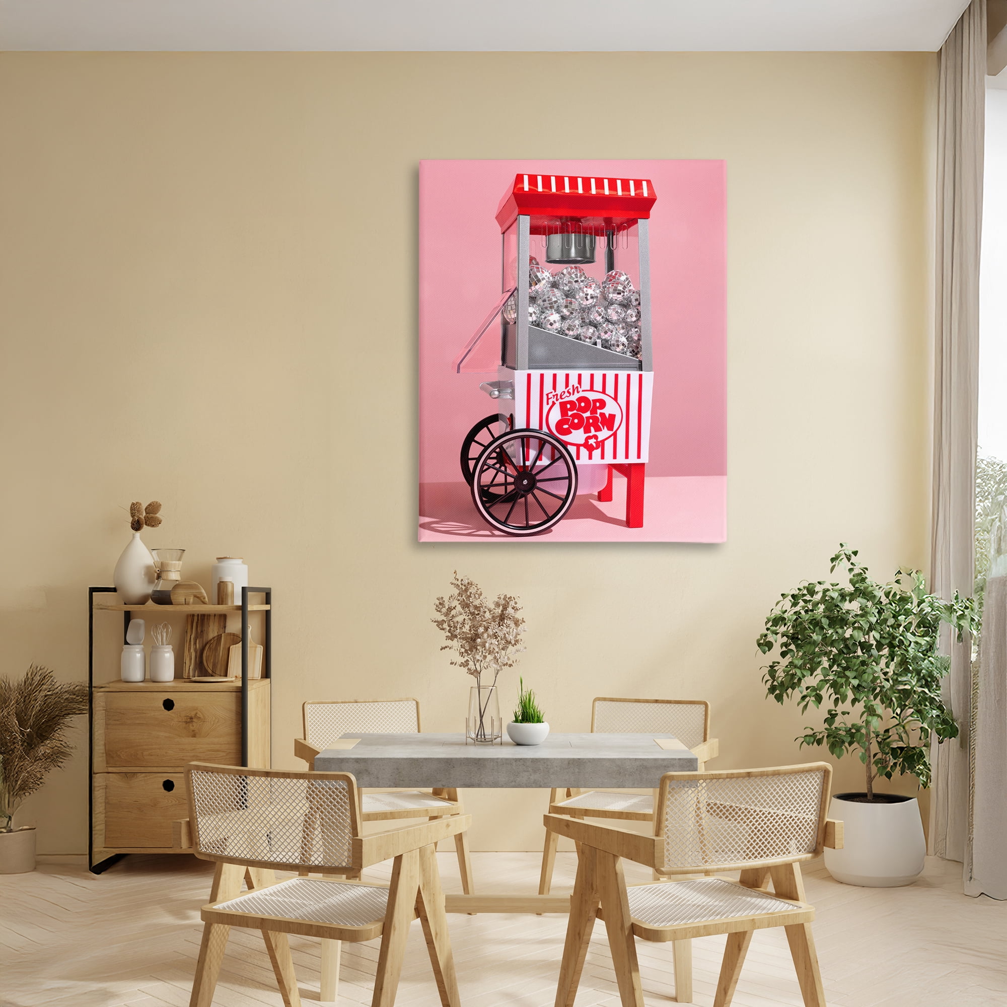 Stupell Industries Movie Popcorn with Disco Balls Canvas Wall Art, design by LISH Creative