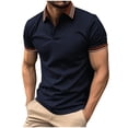thumbnail image 2 of QUINDOS Collared Mens Shirts Short Sleeve Polo Casual Shirts Tennis Summer Solid Relaxed Fit T-shirts, 2 of 6