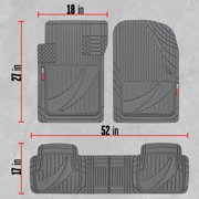 Motor Trend FlexTough Advanced Performance Mats - 3pc Rubber Floor Mats for Car SUV Auto All Weather Plus - 2 Front & Rear Liner