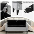thumbnail image 5 of Foredo Contemporary Upholstered Storage Ottoman Bench with Arms, Button Tufted Ottoman with Storage,Velvet Storage Bench for Bedroom, Entryway, Living room, Gray, 5 of 8