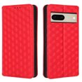 thumbnail image 2 of For Google Pixel 7A Wallet Case with RFID Blocking ID Credit Card Holder, Luxury Diamond Patterned Shiny PU Leather Magnetic Folio Book Flip Kickstand Shockproof Phone Case, Red, 2 of 8