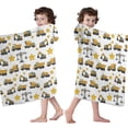 thumbnail image 4 of Cartoon Construction Vehicles Stars White Pattern Hooded Bath Towel，60"x35" for Ages 3 To 12 Kids, Quick Dry Lightweight Soft Microfiber Hood Beach Towel Cover Up for Kids, 4 of 7