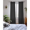 thumbnail image 3 of Black Pure Color Sheer Curtains 84 Inch Length 2 Panels Set for Living Room/Bedroom, Aesthetics Contemporary Luxury Kitchen Curtains Grommet Semi-Sheer Curtains Drapes Window Treatments 42"x84"x2, 3 of 7