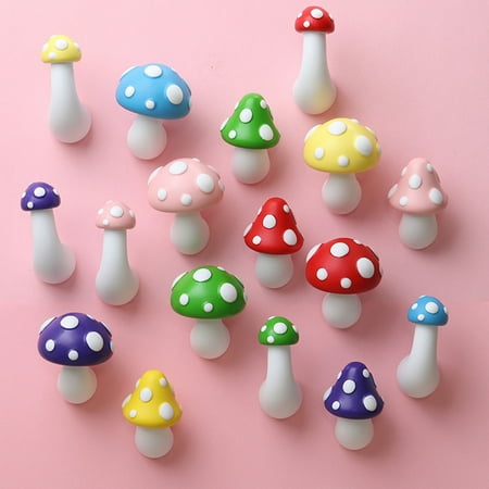

Anvazise 2Pcs Fridge Magnets No Drilling Required Lovely Attractive Three-dimensional 3D Design Decorate Synthetic Resin Cute Mushroom Refrigerator Stickers Household Supplies Purple A