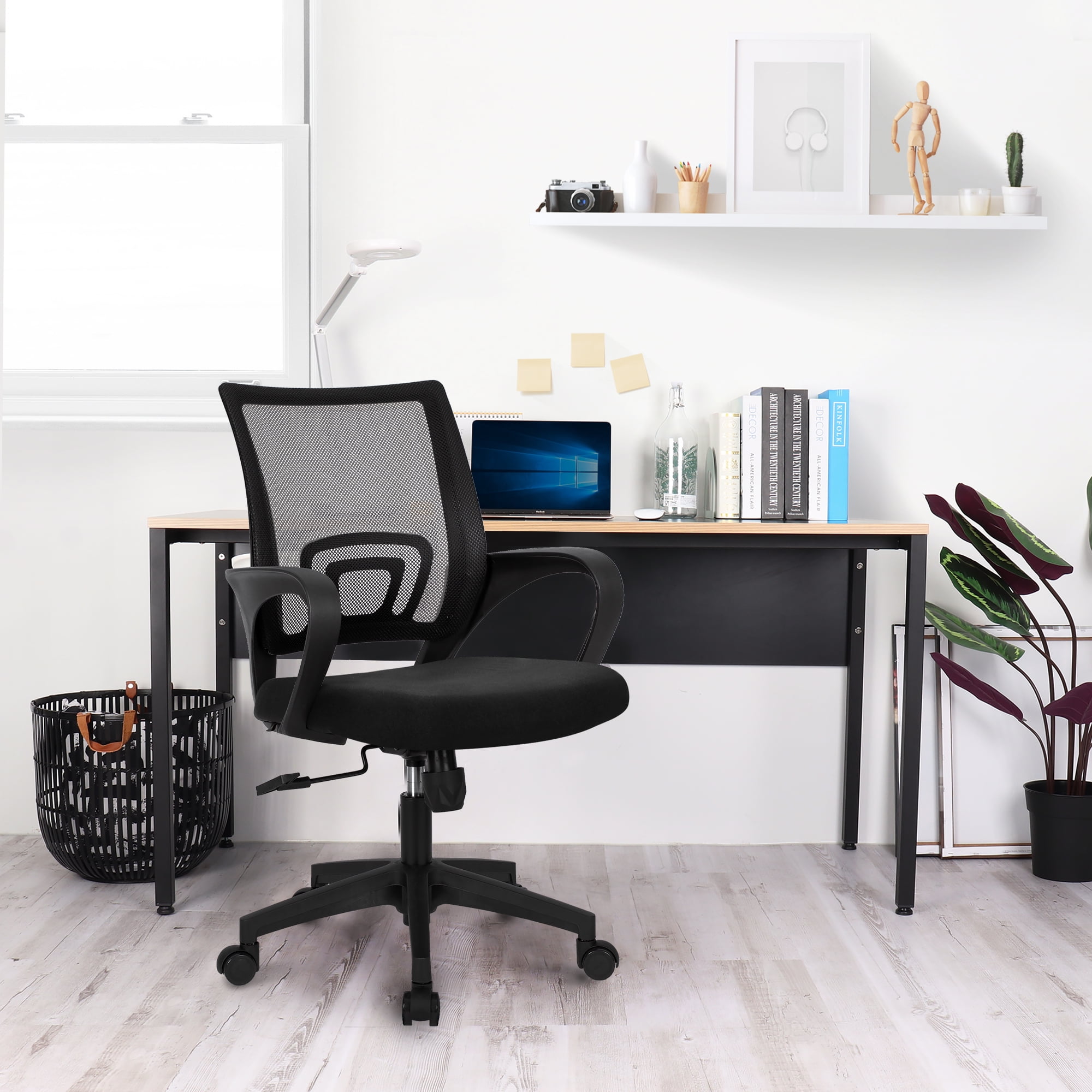 CELTOSS Office Chair, Adjustable Height, Ergonomic Lumbar Support and Armrests for Adults, Black