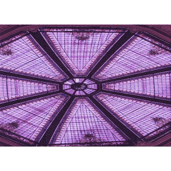 Ahgly Company Indoor Rectangle Patterned Heliotrope Purple Area Rugs, 2' x 4'
