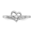 thumbnail image 4 of Solid 14k White Gold VS Diamond heart Ring Band Size 5 (.02 cttw.), 4 of 6