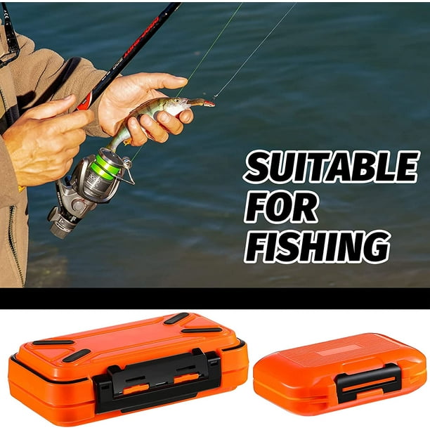 QWORK Fishing Tackle Box, 2 Pack Waterproof Fishing Lure Boxes, Bait  Storage Case Fishing Tackle Storage Trays, Small Organizer Box Containers  for