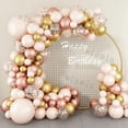 thumbnail image 3 of Kit de arco de guirnalda de globos rosa Macaron para niños, feliz cumpleaños, globos de confeti de Metal rosa dorado, decoración para fiesta de boda y Baby Shower, 3 of 4
