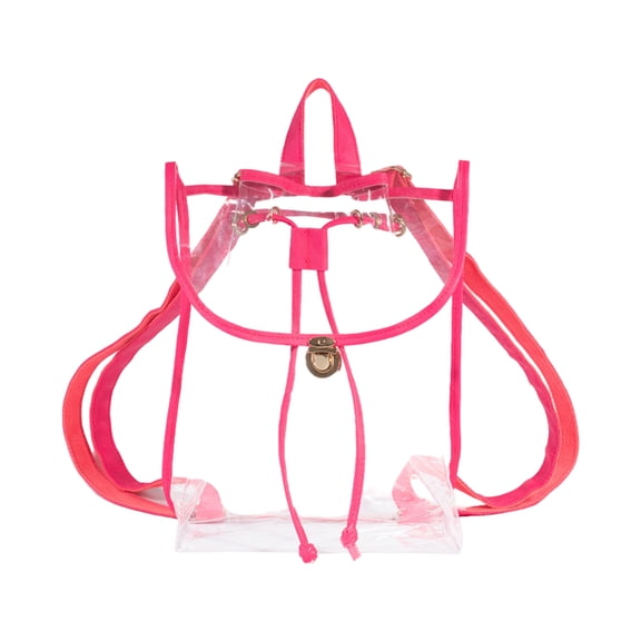 Sportteer Transparent Backpack PVC Clear Backpack Stadium Approved Waterproof Drawstring Transparent Visible Men Women Teenage Outdoor Travel Casual Bookbag Clear Stadium Bag