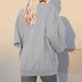 thumbnail image 6 of HNMKIU Women's Pocket Detail Oversized Long Length Round Neck Pullover Sweatshirt Top Grey，L, 6 of 8