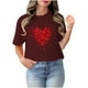 thumbnail image 4 of Blusas de Manga Corta para las Mujeres Divertida Impresión Cuello Redondo Camiseta Vintage, Blusas de Primavera para las Mujeres, 4 of 8