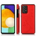 thumbnail image 2 of Galaxy A52 5G Case,Dteck Magnetic Leather Pattern Hybrid Rubber Shockproof Case Card Holder Wallet Back Kickstand Flip Cover for Samsung Galaxy A52 5G ,Red, 2 of 7