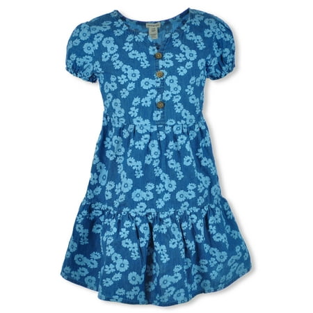 

One Step Up Girls Boho Floral Dress - medium wash 2t (Toddler)