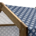 thumbnail image 4 of Indigo Pet House, Greek House Tile Inspired Design with Floral Flower Leaf Details, Outdoor & Indoor Portable Dog Kennel with Pillow and Cover, 5 Sizes, Navy Blue and White, by Ambesonne, 4 of 4
