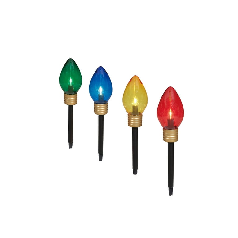 Indoor/Outdoor Jumbo LED C9 Christmas Bulb Pathway Lights, 4', 4