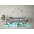 thumbnail image 3 of Ahgly Company Indoor Square Abstract Light Blue Modern Area Rugs, 5' Square, 3 of 4