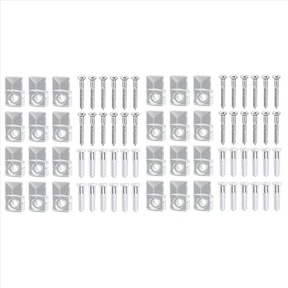 44 Juegos de Clips de Soporte de Espejo Kit de Clips de Soporte de Espejo de Plástico Transparente de Cristal Clip de Soporte de Espejo Kit de Clips de Retención de Vidrio