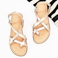thumbnail image 4 of Ataiwee Women's Flat Slide Sandals - Casual Multiple Straps Criss Cross Thong Flat Summer Shoes., 4 of 7