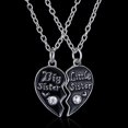 thumbnail image 5 of UDIYO 2 Pcs/Set Letter Carved Sister Love Heart Pendant Friendship Matching Necklaces, 5 of 5