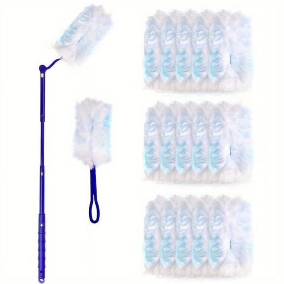 Static Dust Removal Brush With a Long Handle Plus a Short Handle,30 Count Disposable Duster Refills,Dusters for Cleaning
