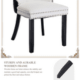 thumbnail image 6 of LegaHome Dining Room Chairs Set of 4, Modern Upholstered Velvet and PU Leather Dining Chair with Nailhead Trim and Solid Wood Legs, Tufted Button Padded Chairs Set for Dining Room, White&Black, 6 of 10