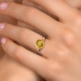 thumbnail image 4 of Gem Stone King 10K White Gold Yellow Citrine Solitaire Engagement Ring for Women | 2.80 Cttw | Round 9MM | Gemstone November Birthstone | Size 7, 4 of 6