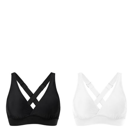 Wijhcboe 2 Pack Women Sunflower Bikini Top with Bikini Shorts Elastic Swimwear Tops Underwire Full Coverage Bikini Top Push Up Swim Crop Top Tie Back Bathing Suit Romper with Skirt Overlay for Girls