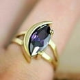 thumbnail image 3 of 2.10Ct Marquise Lab Created Amethyst Women's Engagement Ring 14K Yellow Gold Plated, 3 of 4