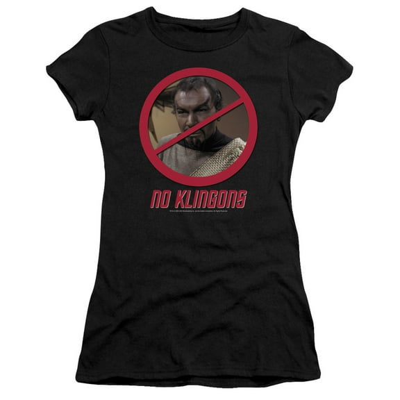 Star Trek No Klingons Junior Women's Sheer T-Shirt Black