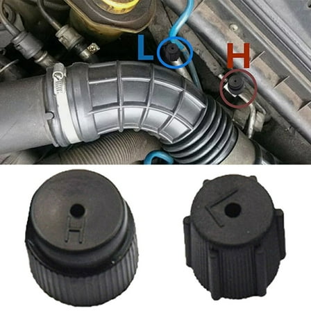 2pcs Car AC Valve Cap Kit with 16mm High Side and 13mm Low Side Dust Covers