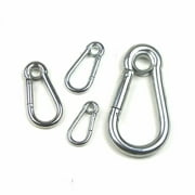 10 Pc Set - Zinc Plated Spring Snap Hook Carabiner with Eyelet - 3/16"