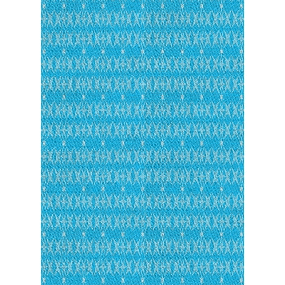 Ahgly Company Machine Washable Indoor Rectangle Transitional DeepSky Blue Area Rugs, 7' x 10'