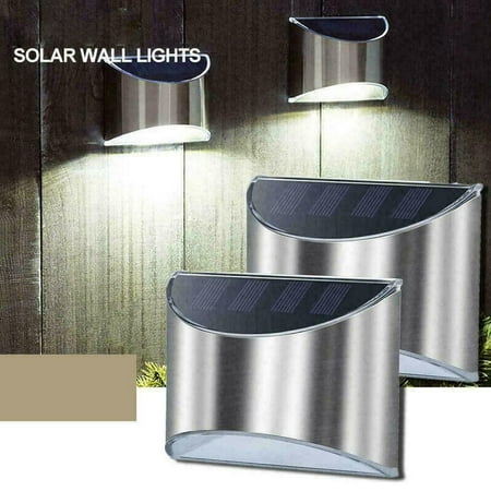 

Amerteer Solar Lights Outdoor Solar Fence Post Lights IP65 Waterproof 4LEDs Solar Light Outdoor for Security Yard Garden Wall Mount Night Light Updated Version