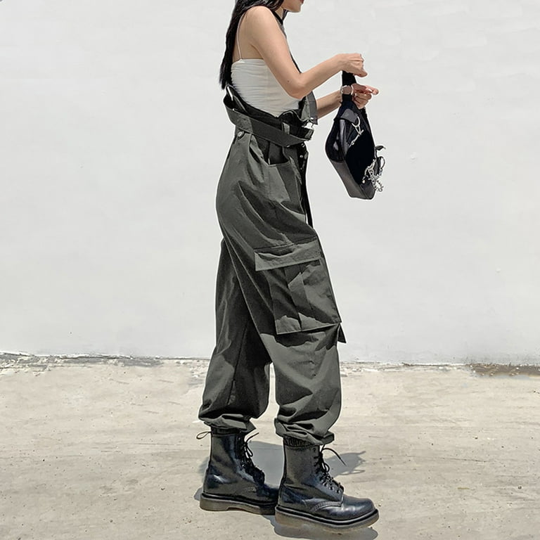 Hanas Womens Baggy Cargo Pants Streetwear Hip Hop Joggers