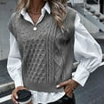 thumbnail image 2 of Odeerbi Sweater Vest Women Knit Sweater Trendy 2025 Casual V-Neck Hollow Diamond Vest Hot Pink, 2 of 5