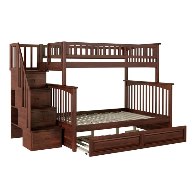 Columbia Staircase Bunk Bed Twin Over, Staircase Twin Bunk Beds Dimensions