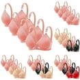 thumbnail image 1 of Sentmoon 4 Pieces Bras for Women Plus Size Comfortable Bras for Women Lift Adjustable Strap Stretchy Underwear Breathable Side Support Lace Bra Trendy for Work Red L, 1 of 3
