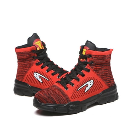 

Men s Safety Shoes Lightweight Non-Slip for Worker High Top Sneakers Footwear Women s Cotton Casual Shoes Steel Toe Sneakers