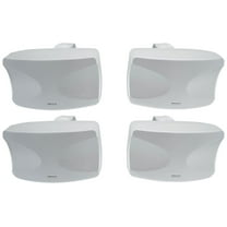(4) Rockville WET-44 PRO Dual 4" 4-Way Swivel 70V Commercial Speakers in White