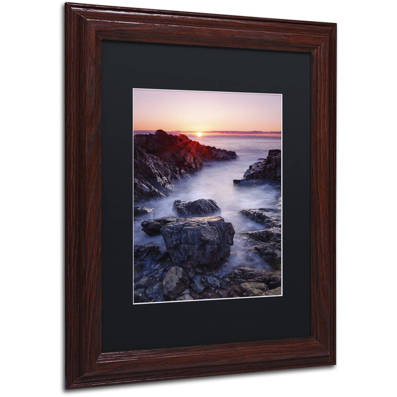 Trademark Fine Art "Marginal Way Sun" Canvas Art by Michael Blanchette Photography Black Matte, Wood Frame