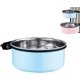 thumbnail image 1 of Cuencos colgantes para perros, cuencos medianos de acero inoxidable para jaulas y cajones, cuencos para comida y agua para perros, azul, 1,7 l, 1 of 5
