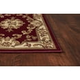thumbnail image 4 of 2'x3' Red Ivory Machine Woven Hand Carved Floral Medallion Indoor Accent Rug, 4 of 7