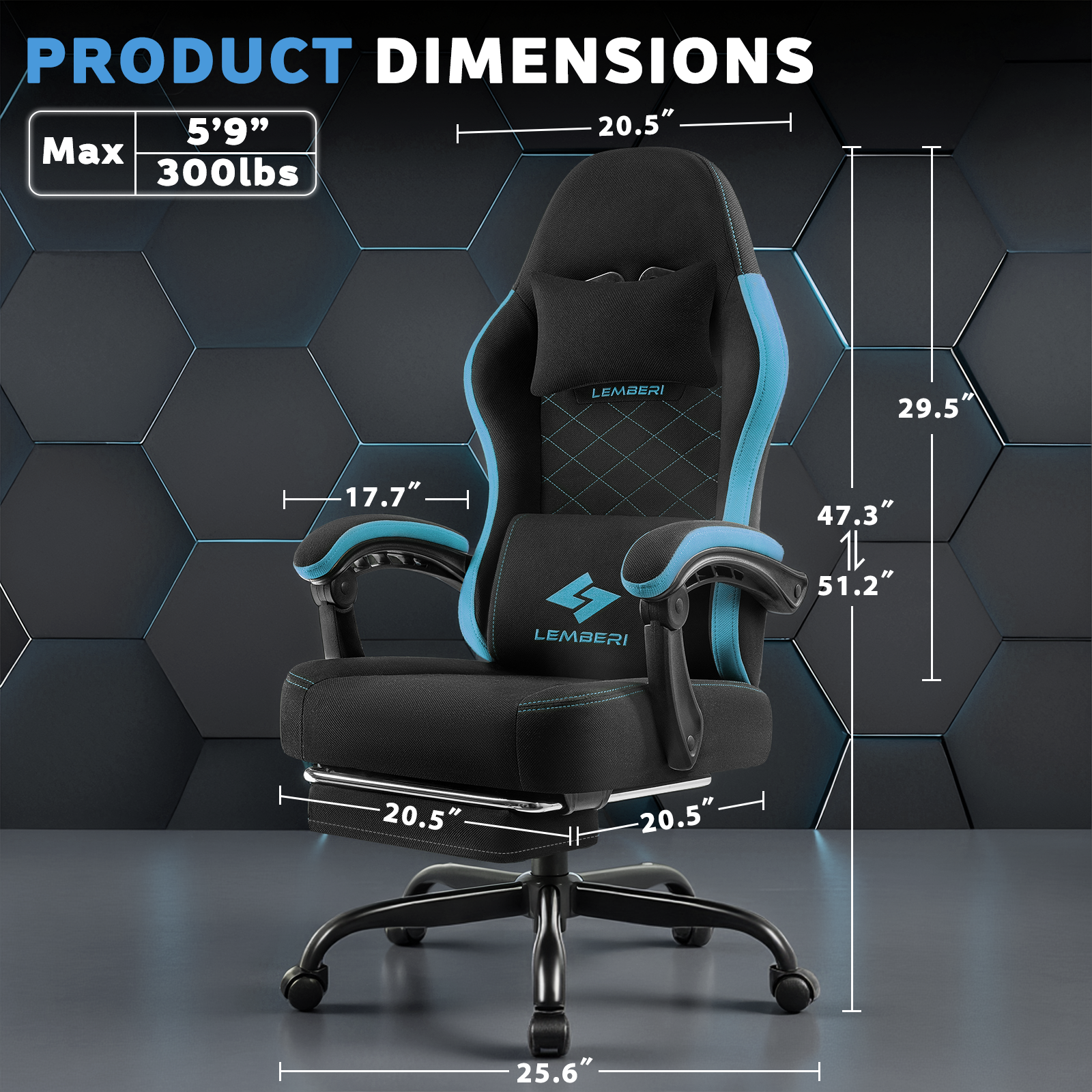 BOSSIN Gaming Chair, Fabric Big and Tall Video Game Chairs for Adults with Footrest,Racing Style Ergonomic Computer Gamer Chair with Headrest and Lumbar Support(Red)